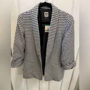 New Anne Klein Black and White Checkered Blazer